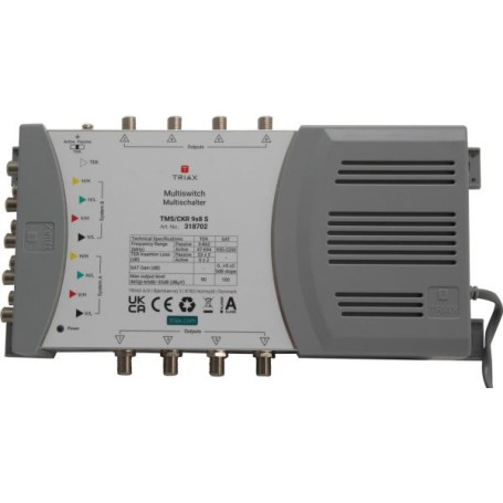 Triax TMS/CKR 9x8 S multinterruttore satellitare 5 ingressi 8 uscite (318702)
