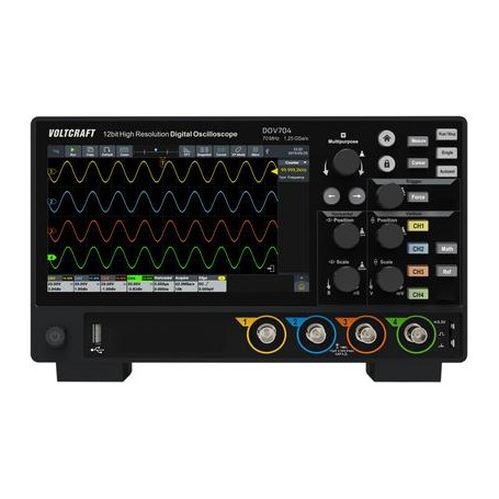 Voltcraft DOV704 Digital-Oszilloskop 70 MHz 4-Kanal 1.25 GSa/s 50 Mpts 12 Bit Digital-Speicher (VC-16753910)
