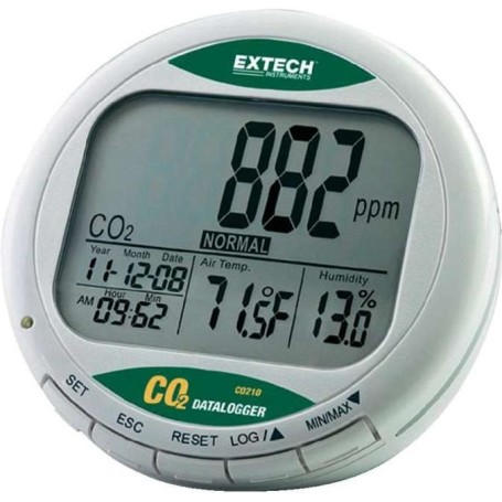EXTECH CO210 Luftqualitäts-Messgerät mit Datenlogger, Anzeige von Kohlendioxid, Lufttemperatur, Luft (CO210)