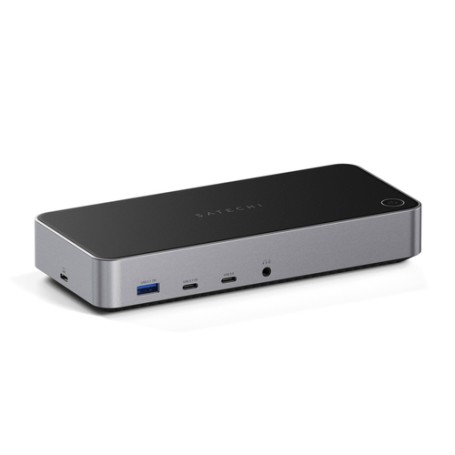 Satechi Triple 4K Display Cablato Dock Nero, Argento (ST-D4KTM-EU)