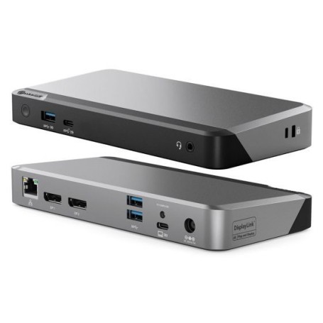 ALOGIC DUPRDX2-100 replicatore di porte e docking station per laptop Cablato USB 3.2 Gen 1 (3.1 Gen 1) Type-C Nero, Grigio