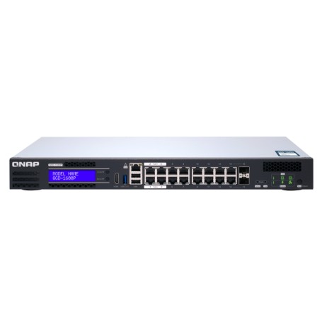 QNAP QGD-1600P Gestito Gigabit Ethernet (10/100/1000) Supporto Power over Ethernet (PoE) 1U Nero, Grigio (QGD-1600P-4G)
