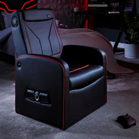 X Rocker 2022021 sedia per videogioco Sedia da gioco per console Seduta imbottita Nero, Rosso
