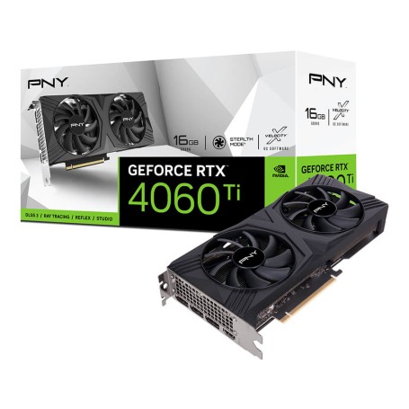 PNY GeForce RTX 4060 Ti VERTO Dual Fan NVIDIA 16 GB GDDR6 (VCG4060T16DFXPB1)