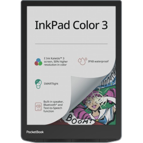 PocketBook InkPad Color 3 lettore e-book Touch screen 32 GB Wi-Fi Nero, Grigio (PB743K3-1-WW)