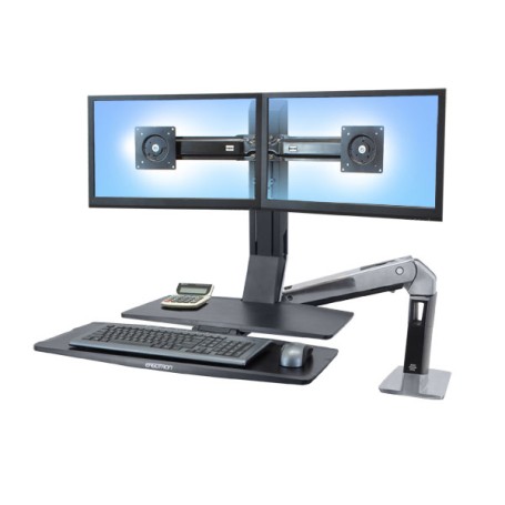 Ergotron WorkFit -A, Dual 55,9 cm (22") Scrivania Nero (24-316-026)