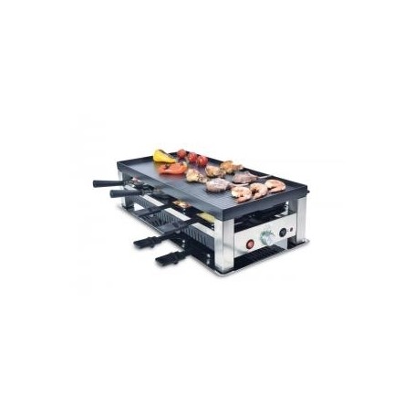 Solis Grill 5 in 1, Raclette/ Tischgrill/ Wok/ Crêpes/Pizza, 8 Personen, Edelstahl, Table Grill 5 in 1, Typ 790 (977.47)