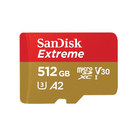 Extreme 512 GB microSDXC (UHS-I U3, Class 10, V30, A2) (SDSQXAV-512G-GN6MA)