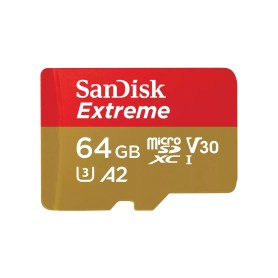 Extreme 64 GB microSDXC (UHS-I U3, Class 10, V30, A2) (SDSQXAH-064G-GN6MA) Extreme 64 GB microSDXC (UHS-I U3, Class 10, V30, A2) (SDSQXAH-064G-GN6MA)