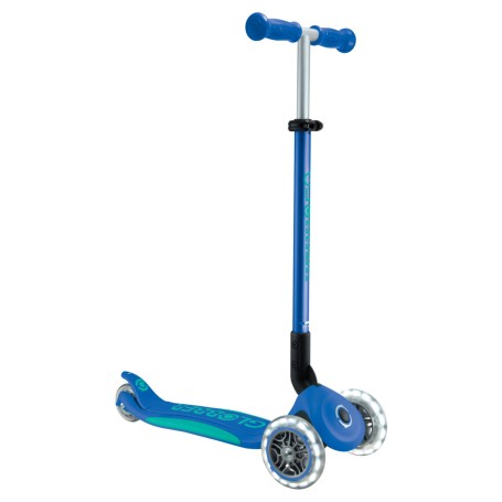 Globber Primo Foldable Plus Lights Bambini Monopattino classico Blu, Blu marino (439-600-2)