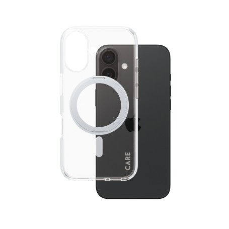 PanzerGlass CARE by ® Feature Cover Trasparente con Kickstand Argento & MagSafe iPhone 16 (1325)