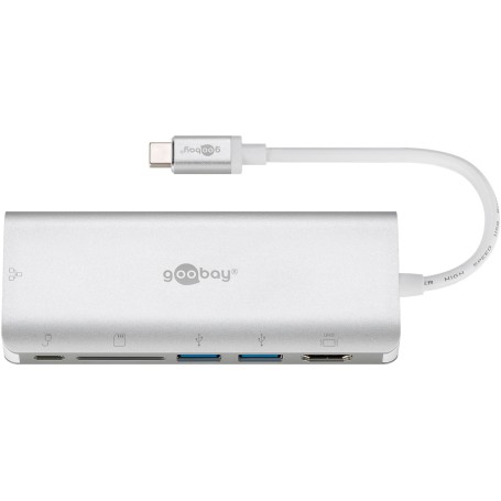 Goobay 76788 hub di interfaccia USB 3.2 Gen 1 (3.1 Gen 1) Type-A 5000 Mbit/s Argento, Bianco (76788)
