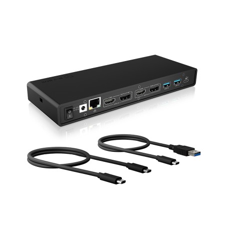 ICY BOX IB-DK2245AC hub di interfaccia USB 3.2 Gen 1 (3.1 Gen 1) Type-C 5000 Mbit/s Nero (IB-DK2245AC) (60658)