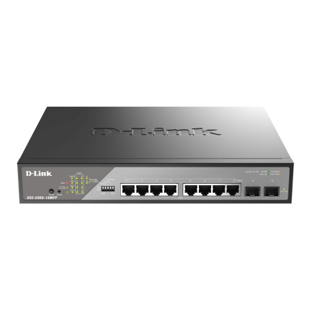 D-Link DSS-200G-10MPP/E switch di rete Gestito L2 Gigabit Ethernet (10/100/1000) Supporto Power over Ethernet (PoE) 1U Grigio