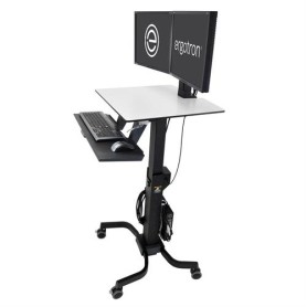 Ergotron WorkFit-C, Dual Sit-Stand Nero, Grigio Pannello piatto Carrello multimediale (24-214-085)