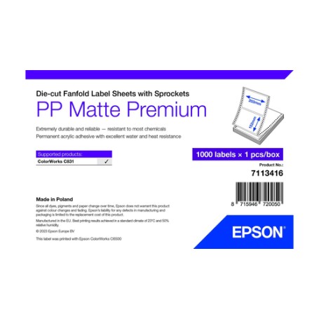 Epson 7113416 etichetta per stampante Bianco Etichetta per stampante autoadesiva
