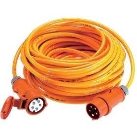as - Schwabe Strom Verlängerungskabel [ CEE-Stecker - CEE-Kupplung] 32 A Orange 25 m 59623 (59623)