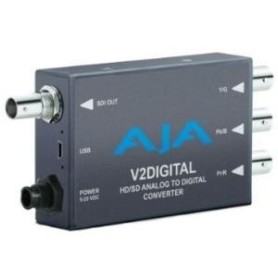 AJA V2Analog HD/SD-SDI to Analog Mini-Converter - + 5-20 VDC, 3 Watt - Externer Dipswitch - Steuerung (lokal / remote) (V2Analog