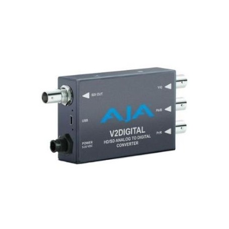 AJA V2Analog HD/SD-SDI to Analog Mini-Converter - + 5-20 VDC, 3 Watt - Externer Dipswitch - Steuerung (lokal / remote) (V2Analog