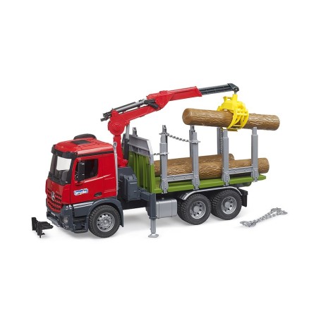 Mercedes Benz Arocs Holztransport-LKW  (mit Ladekran, Greifer und 3 Baumstmmen) (03669)