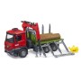 Mercedes Benz Arocs Holztransport-LKW  (mit Ladekran, Greifer und 3 Baumstmmen) (03669)