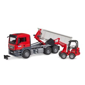 MAN TGS LKW mit Abrollcontainer und Schffer Hoflader (03767)