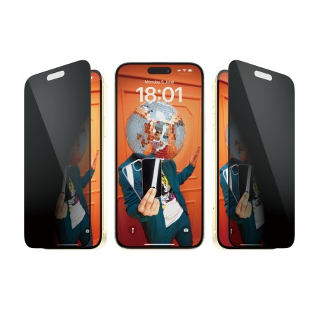 PanzerGlass Privacy Pellicola in Vetro Temperato iPhone 15 Plus | Ultra-Wide Fit con applicatore incluso (P2811)