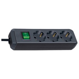 Brennenstuhl Eco-Line with switch and 1,5 mm² Ø cable prolunghe e multiple 5 m 3 presa(e) AC Nero (1152900)