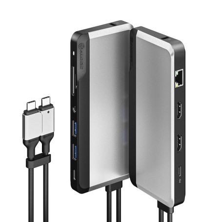 ALOGIC U2CSH-SGR replicatore di porte e docking station per laptop Cablato USB 3.2 Gen 1 (3.1 Gen 1) Type-C Nero, Argento