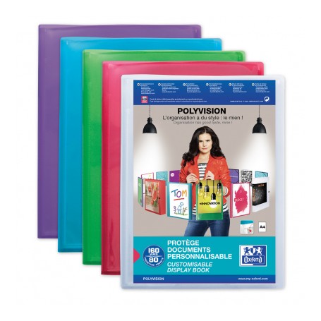 Oxford 100211078 cartella Polipropilene (PP) Blu, Verde, Viola, Rosso, Trasparente A4 (100205933)