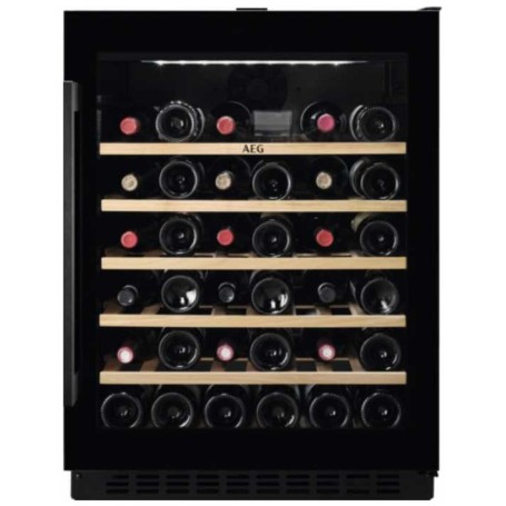 Cantinetta frigo per vino AEG AWUS052B5B 5000, larghezza 59,5 cm, 52 bottiglie di vino standard, 6 ripiani in legno, nero