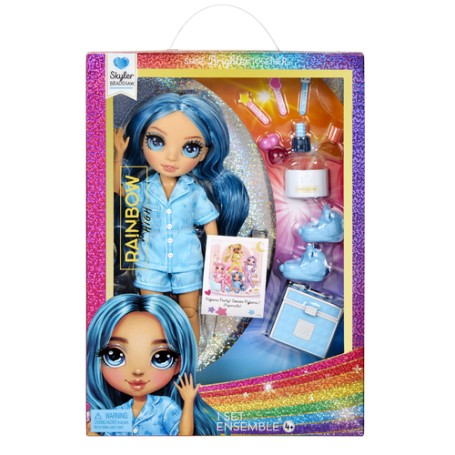 Rainbow High Junior High PJ Party Fashion Doll- Skyler (Blue) (530947-EUC)