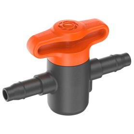 Tropfsystem Absperrventil 4,6mm (3/16") (grau/orange, 2 Stck) (13217-20)