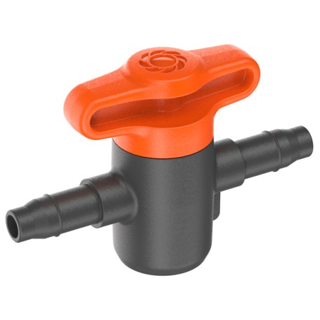 Tropfsystem Absperrventil 4,6mm (3/16") (grau/orange, 2 Stck) (13217-20)