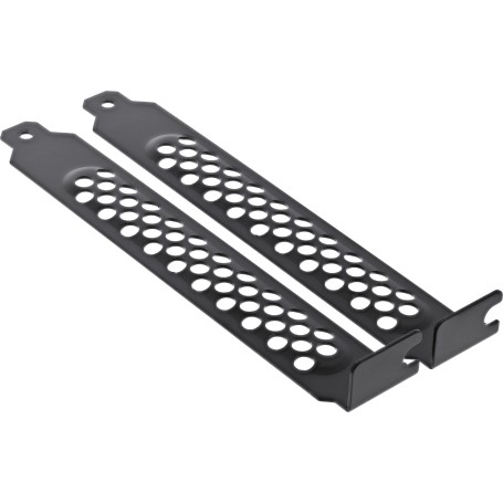 InLine Staffa per slot PCI perforata, nero, confezione da 2 (66641B)