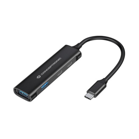 Conceptronic HUBBIES12B hub di interfaccia USB 3.2 Gen 1 (3.1 Gen 1) Type-C 5000 Mbit/s Nero (HUBBIES012B)