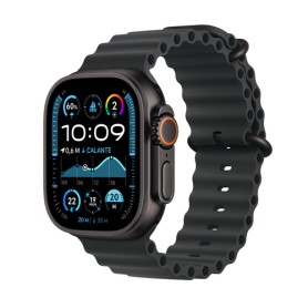 Watch Ultra 2 (grau, 49 mm, Ocean Armband schwarz, Titangehuse, Cellular) (MX4P3FD/A)