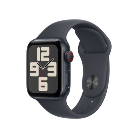 Watch SE (schwarz, Aluminium, 40 mm, Sportarmband Mitternacht S/M, Cellular) (MXGC3QF/A)