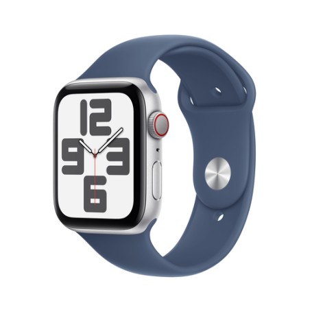 Watch SE (silber, Aluminium, 44 mm, Sportarmband Denim S/M, Cellular) (MXGP3QF/A)
