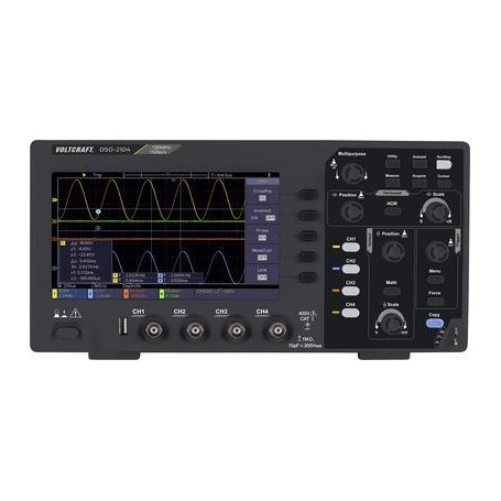 VOLTCRAFT DSO-2104 Digital-Oszilloskop 100 MHz 4-Kanal 1 GSa/s 80 kpts 8 Bit Digital-Speicher (DSO) (VC-11539895)