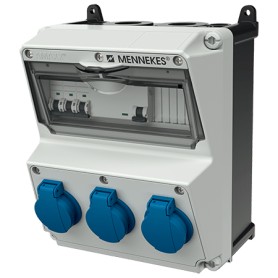 MENNEKES 920003 presa energia 3 x Type F Nero, Blu, Grigio