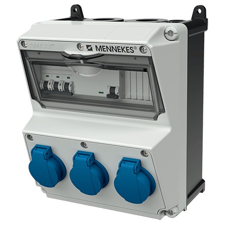 MENNEKES 920003 presa energia 3 x Type F Nero, Blu, Grigio