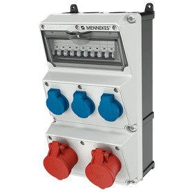 MENNEKES 930003 presa energia 3 x Type F Nero, Blu, Rosso, Bianco