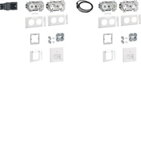 Hager GAPSET2 presa energia 2 x RJ-45 Bianco