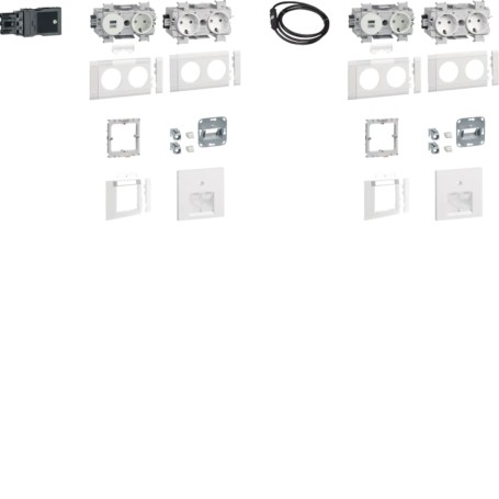 Hager GAPSET2 presa energia 2 x RJ-45 Bianco