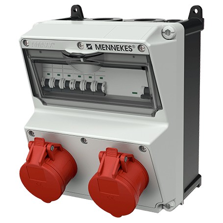 MENNEKES 920019 presa energia CEE 7/3 Nero, Rosso, Bianco