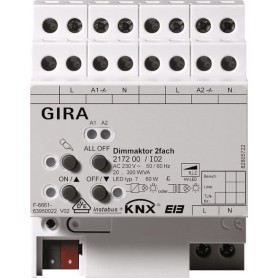 GIRA Universal-Dimmaktor 2f. 2x300W KNX/EIB REG 217200 (217200)