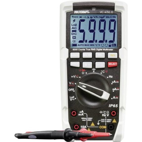 VOLTCRAFT VC-450 E Hand-Multimeter digital Strahlwassergeschützt (IP65) CAT III 1000 V, CAT IV 600 V Anzeige (Counts): 6000 (VC