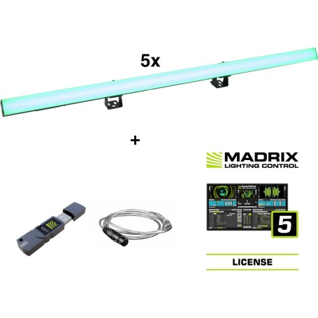 EUROLITE Set 5x LED PR-100/32 Pixel DMX Rail + Madrix Software (20000909)