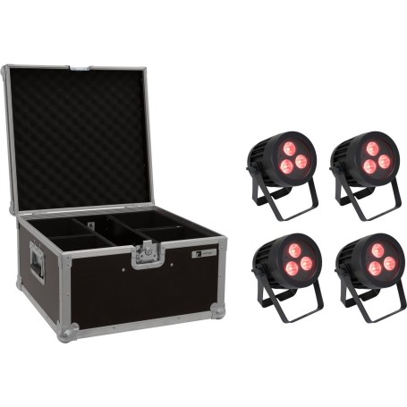 EUROLITE Set 4x LED IP PAR 3x9W SCL Spot + Case (20000845)